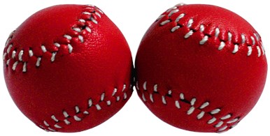 Strong Chop Cup Balls White Leather Set of 2 by Leo Smetsers 