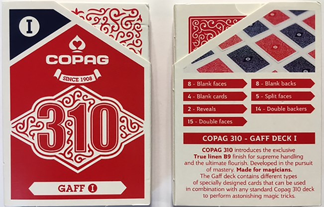 COPAG 310 GAFF POKER PLAYING CARDS DECK PAPER STANDARD INDEX BLUE RED NEW 