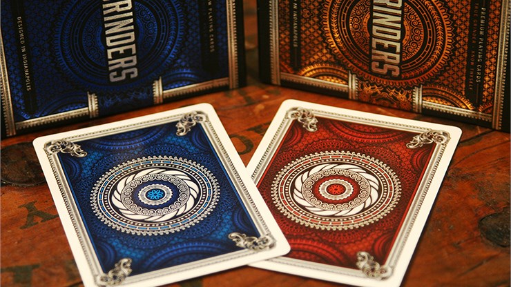 Grinders Playing Cards Poker Deck Copper & Silver Metal Foil Finish 
